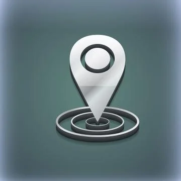 Map pointer icon symbol. 3D style. Trendy, modern design with space for your tex Illustrazione stock