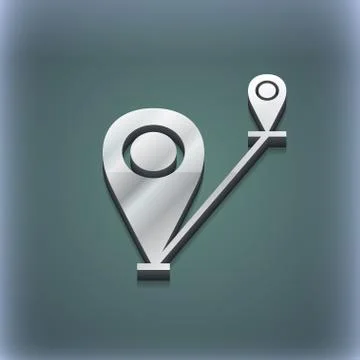Map pointer icon symbol. 3D style. Trendy, modern design with space for your tex Stock Illustration