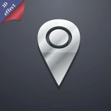 Map pointer icon symbol. 3D style. Trendy, modern design with space for your tex Stock Illustration