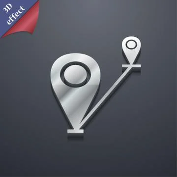 Map pointer icon symbol. 3D style. Trendy, modern design with space for your tex Stock Illustration