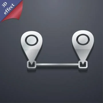 Map pointer icon symbol. 3D style. Trendy, modern design with space for your tex Stock Illustration