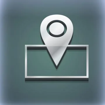 Map pointer icon symbol. 3D style. Trendy, modern design with space for your tex Illustrazione stock