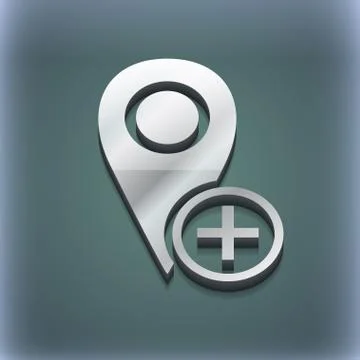 Map pointer icon symbol. 3D style. Trendy, modern design with space for your tex Illustrazione stock