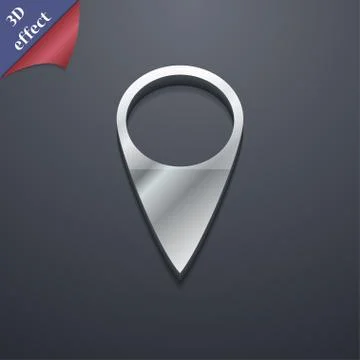 Map pointer icon symbol. 3D style. Trendy, modern design with space for your tex Stock Illustration