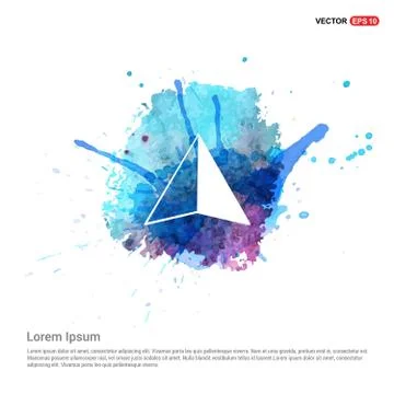 Map pointer icon - Watercolor Background Stock Illustration