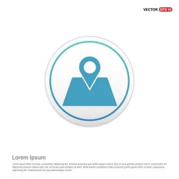 Map with pointer icon  - white circle button 库存插图