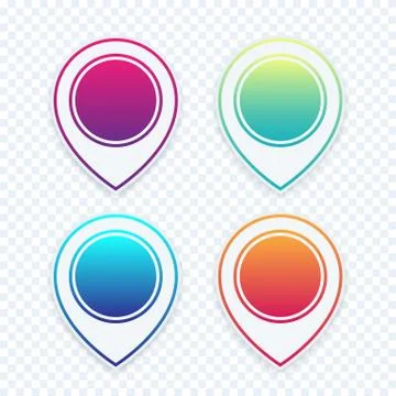 Map pointer icons, location, navigation marks set, vector illustration Stockillustratie