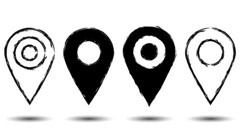 Map pointer icons set. Vector EPS 10 isolated. Stock Illustration