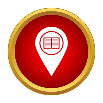 Map pointer indicating book location or library application 스톡 일러스트