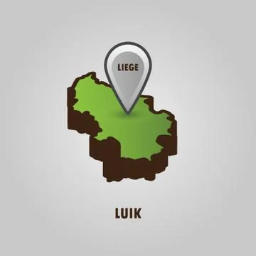 Map Pointer Indicating Liege On Luik イラスト素材