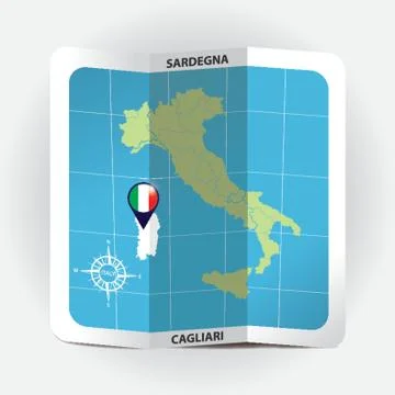 Map Pointer Indicating Sardegna On Italy Map 스톡 일러스트