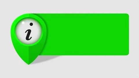 Map Pointer Information Banner - Map Marker - Green Pin Map Animation Stock Footage 186106996