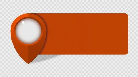 Map Pointer Information Banner - Map Marker - Orange Pin Map Animation Stock Footage 186107096