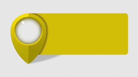 Map Pointer Information Banner - Map Marker - Yellow Pin Map Animation Stock Footage 186107650