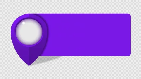 Map Pointer Information Banner - Map Marker - Purple Pin Map Animation Stock Footage 186110295