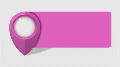 Map Pointer Information Banner - Map Marker - Pink Pin Map Animation Stock Footage 186111999