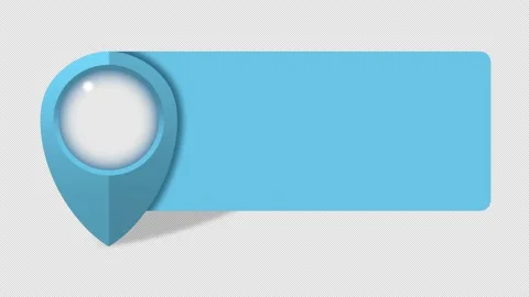 Map Pointer Information Banner - Map Marker - Cyan Pin Map Animation Stock Footage 186113120