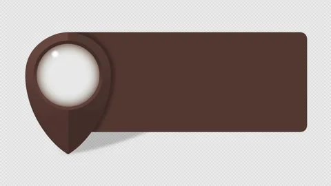 Map Pointer Information Banner - Map Marker - Brown Pin Map Animation 스톡 동영상 186113958