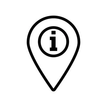 Map pointer with information icon outline set collection or pack Stock Illustration