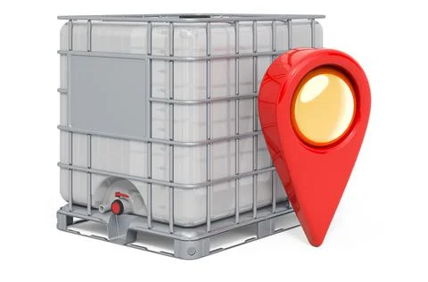 Map pointer with intermediate bulk, 3D rendering Illustrazione stock