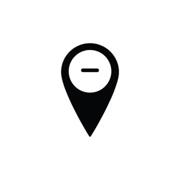 Map pointer iocn with minus sign Stock Illustration