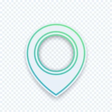 Map pointer, isolated marker with green outline, vector illustration Stock Illustration
