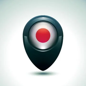 Map Pointer With Japan Flag Stock Illustration