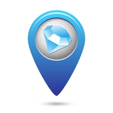 Map pointer with jewel icon Stock Illustration
