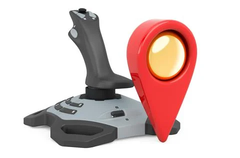 Map pointer with joystick, 3D rendering Stockillustratie