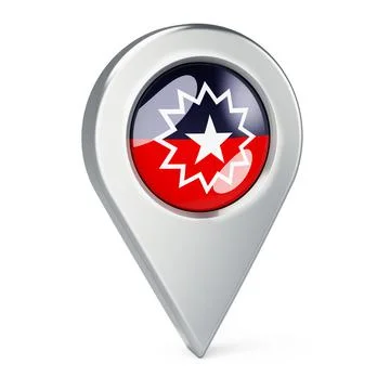 Map pointer with Juneteenth, Emancipation flag. 3D rendering Illustrazione stock