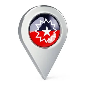 Map pointer with Juneteenth, Emancipation flag. 3D rendering Map pointer w... Stock Photos