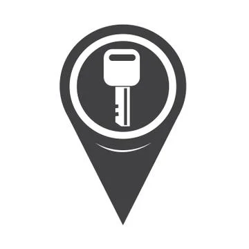 Map Pointer Key Icon Illustrazione stock