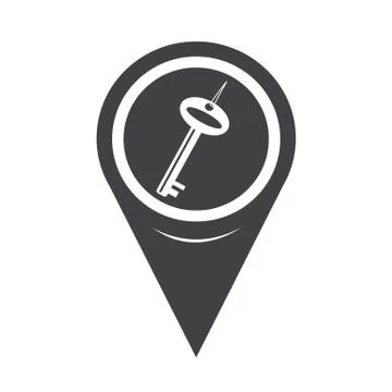 Map Pointer Key Icon 스톡 일러스트