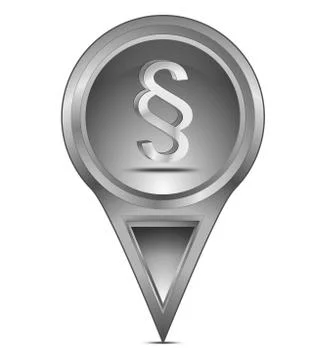Map pointer with law paragraph symbol Stock Illustration