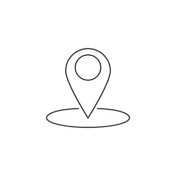 Map pointer line icon, outline vector logo Illustrazione stock