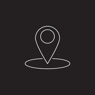 Map pointer line icon, outline vector logo Stockillustratie