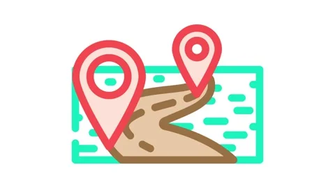 Map pointer location color icon animation Video stock 327265832