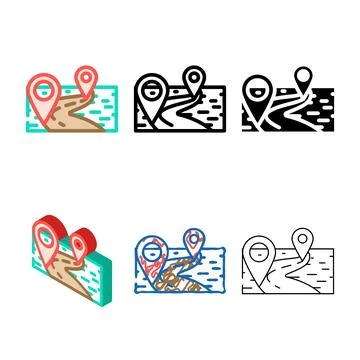 Map pointer location color series icon vector Stock Illustration