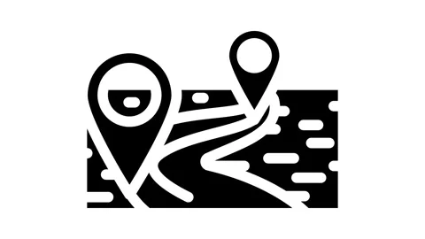 Map pointer location glyph icon animation Stock Footage 326742089