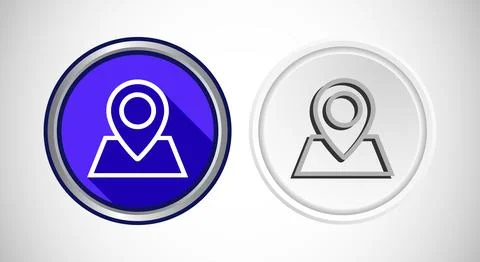 Map Pointer Location Icon Button Set Design Illustration Stock Illustration