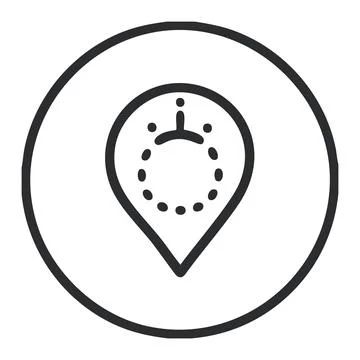 Map pointer location icon in linear style Stock Illustration