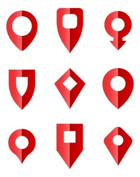 Map Pointer Location Icon Set Stock Illustration