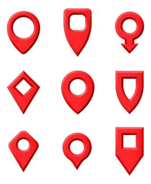 Map Pointer Location Icon Set Stock Illustration
