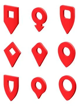 Map Pointer Location Icon Set 스톡 일러스트