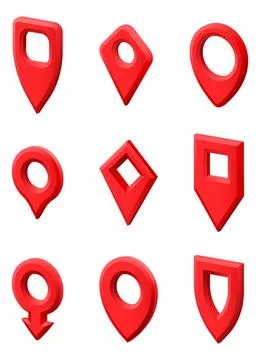 Map Pointer Location Icon Set 스톡 일러스트