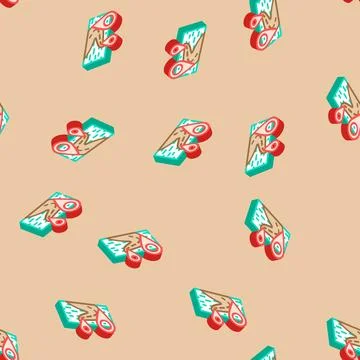 Map pointer location isometric icon seamless pattern 库存插图