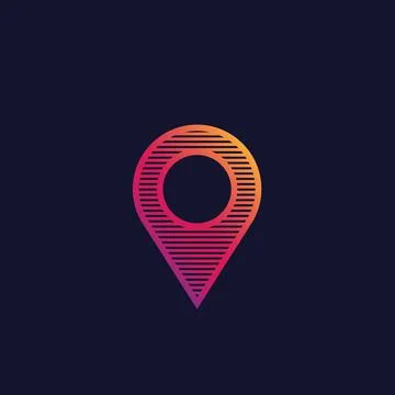 Map pointer, location related vector logo mark Stockillustratie