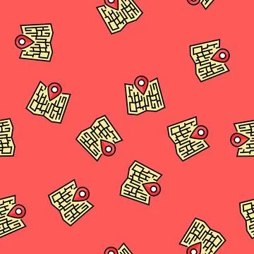 Map pointer location vector seamless pattern Stock Illustration
