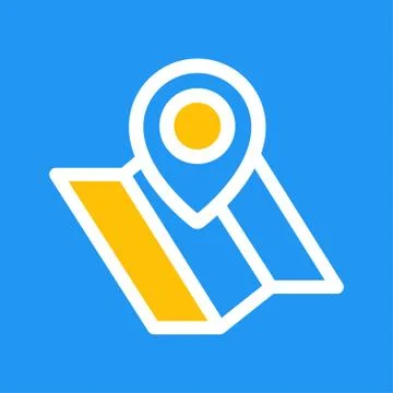 Map pointer logo - vector icon, flat design Stock Illustration