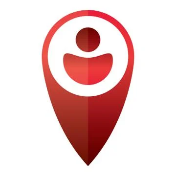 Map Pointer With Man sign Stock Illustration